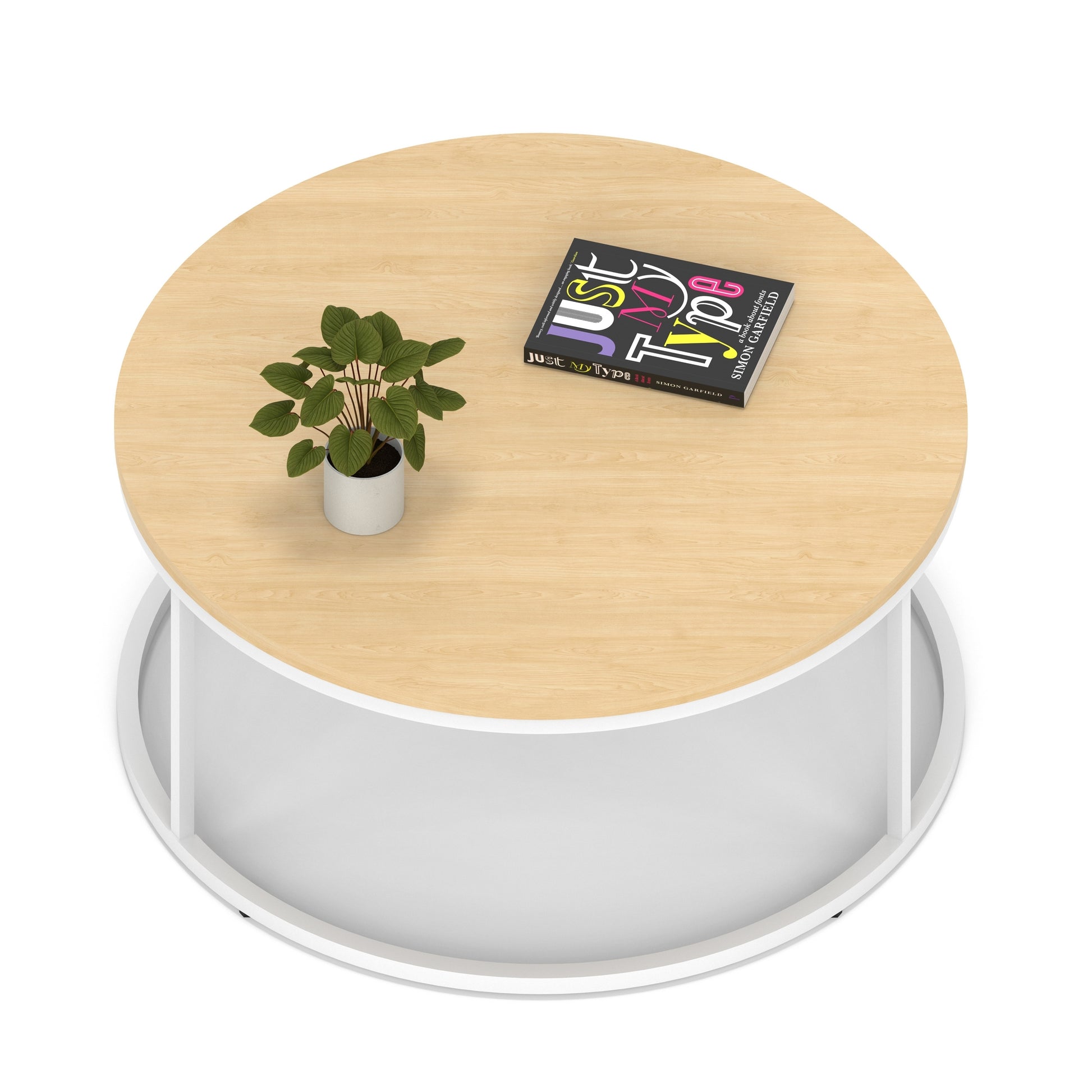 Impulse Round Coffee Table With Metal Frame