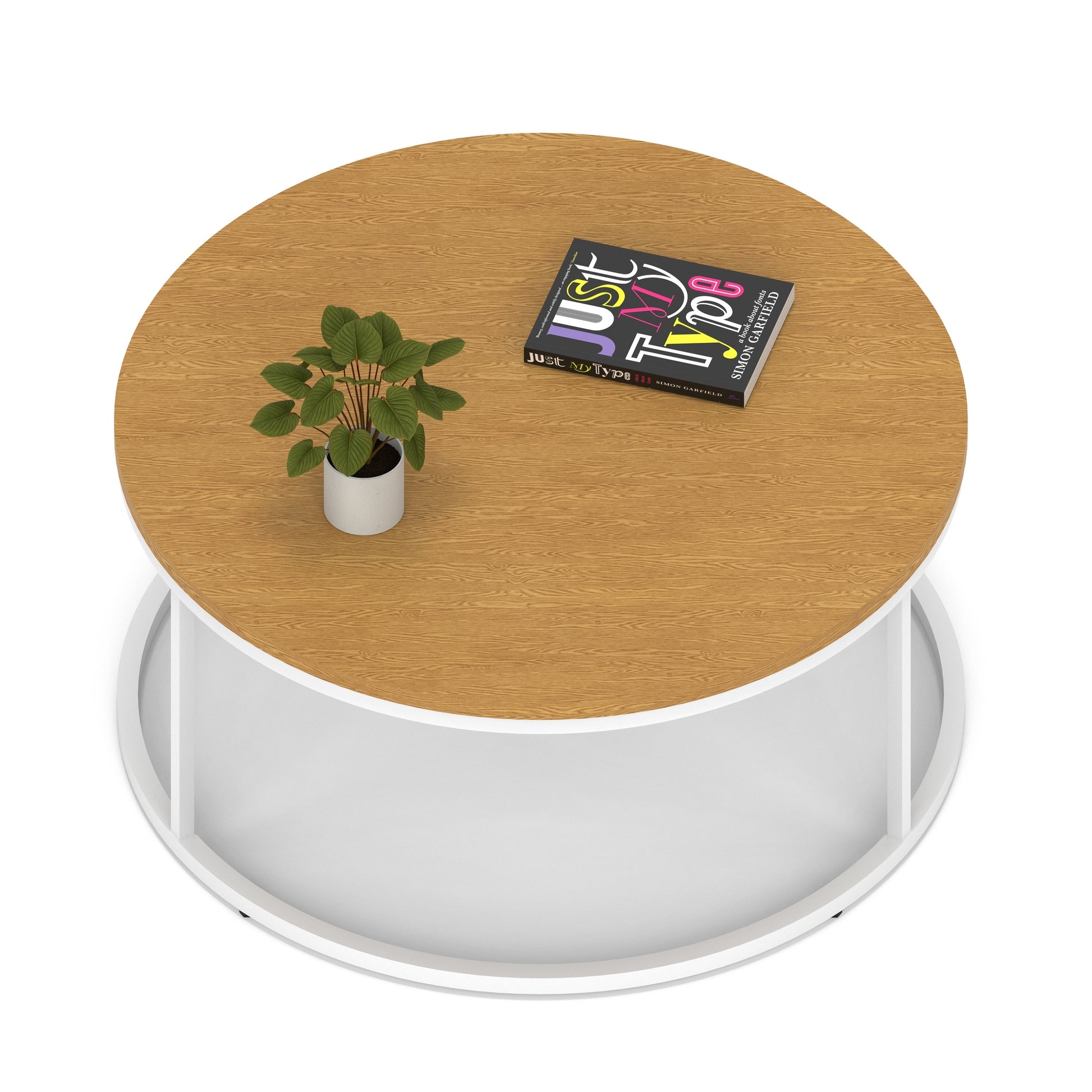 Impulse Round Coffee Table With Metal Frame