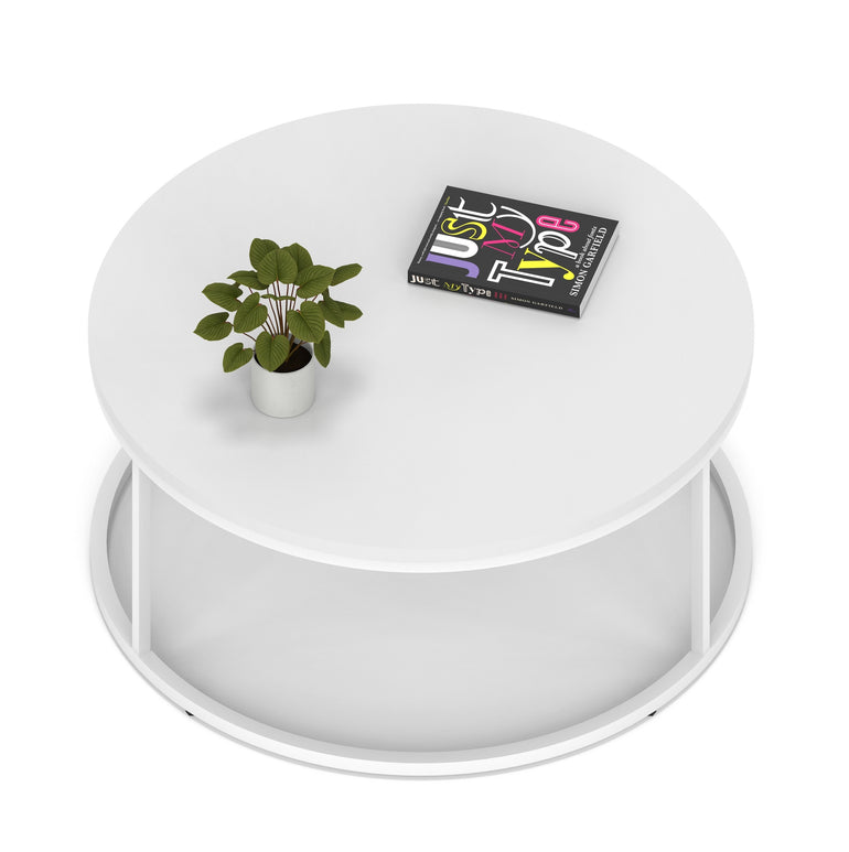 Impulse Round Coffee Table With Metal Frame
