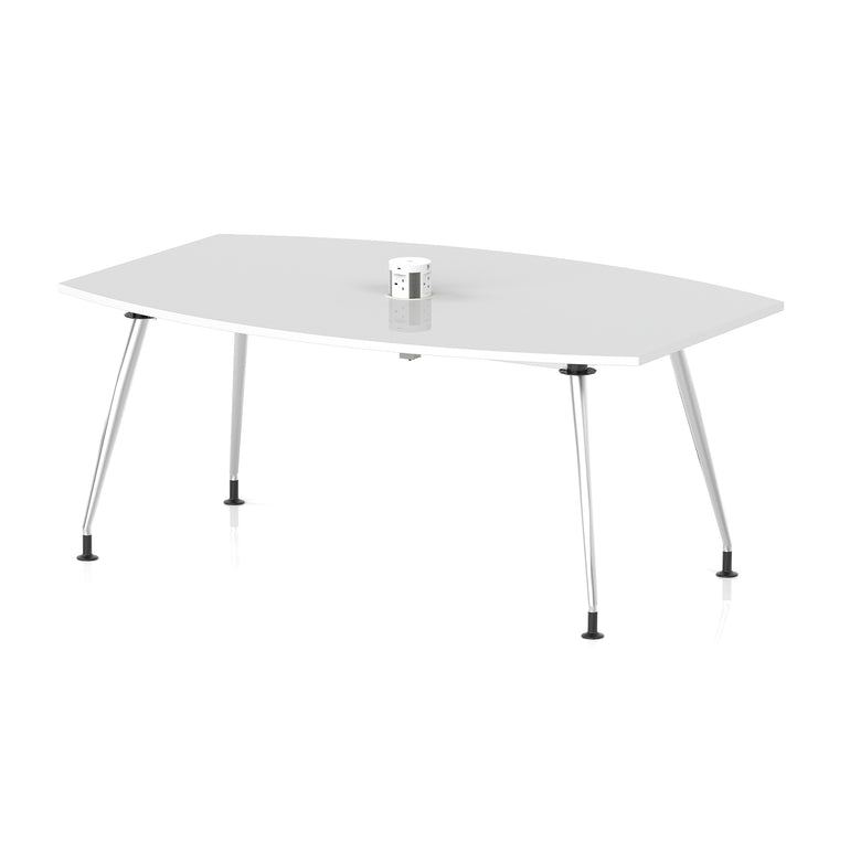 High Gloss Volta Writable Boardroom Table With Pop-up Power Module