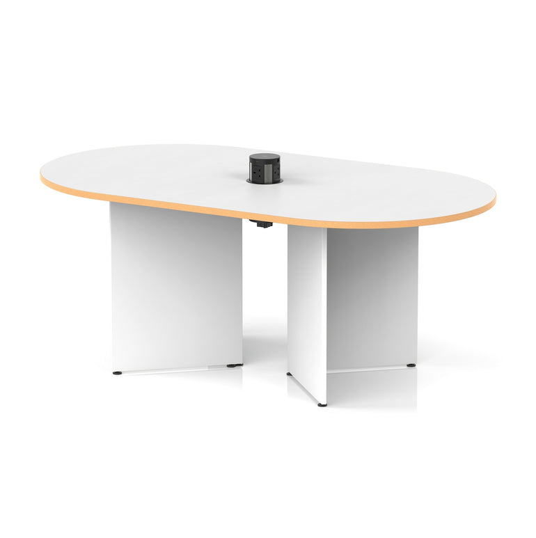 Impulse Volta Boardroom Table With Pop-up Power Module Arrowhead Leg