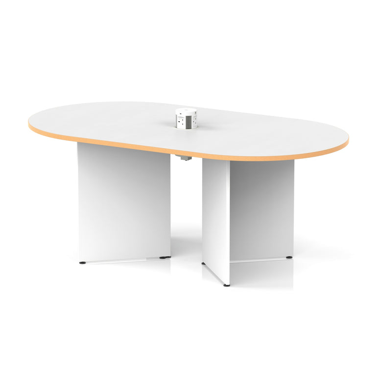 Impulse Volta Boardroom Table With Pop-up Power Module Arrowhead Leg