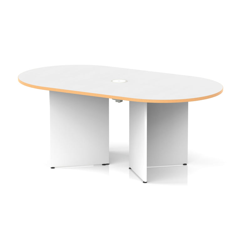 Impulse Volta Boardroom Table With Pop-up Power Module Arrowhead Leg