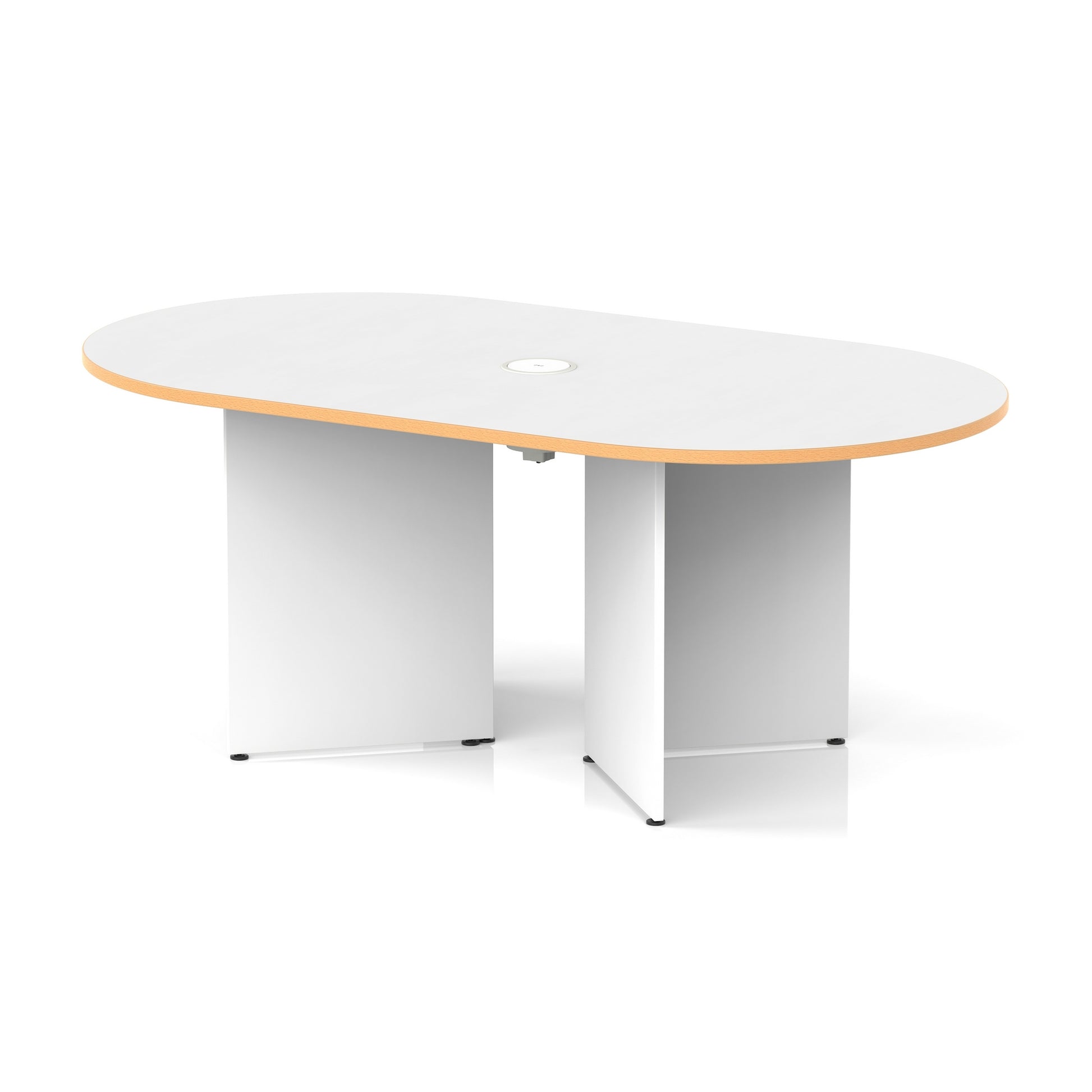 Impulse Volta Boardroom Table With Pop-up Power Module Arrowhead Leg