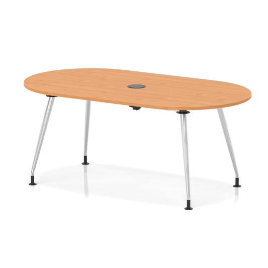 Impulse Volta Boardroom Table With Pop-up Power Module With Silver Leg Frame