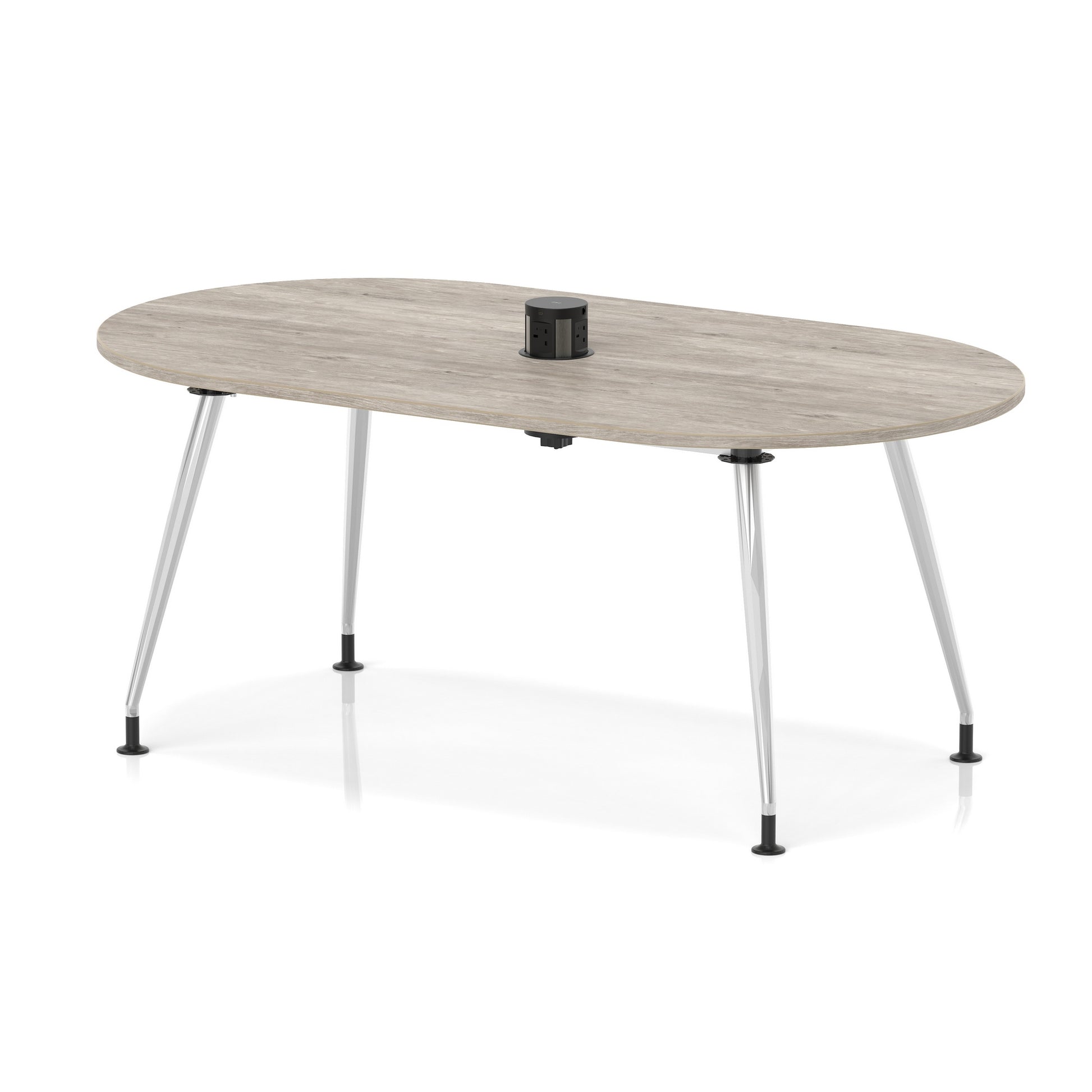Impulse Volta Boardroom Table With Pop-up Power Module With Silver Leg Frame
