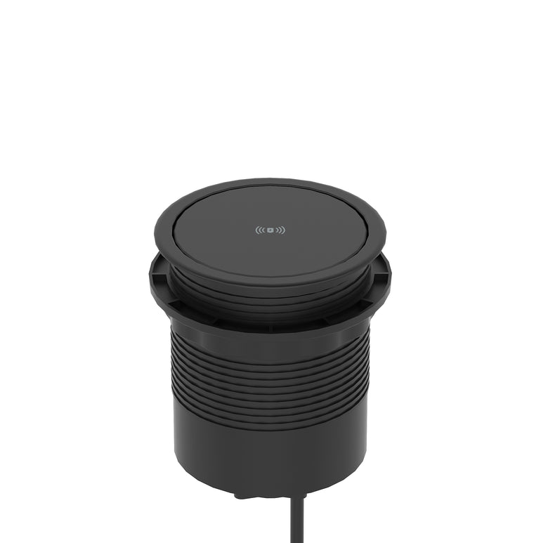 Impulse Round Pop Up Power Unit 4x Socket Module with Wireless Charger