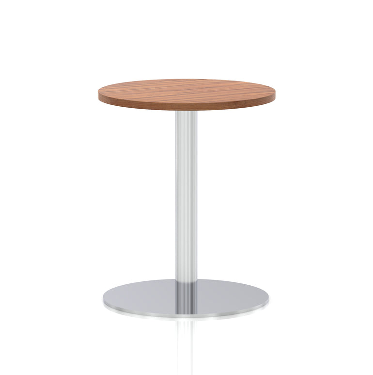 Italia Round Poseur Table Silver Leg