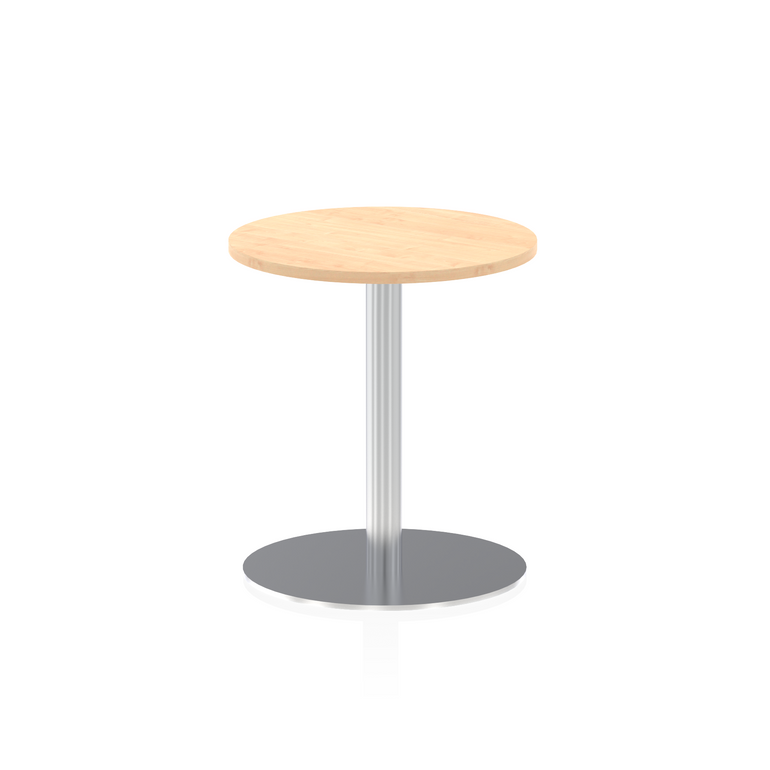 Italia Round Poseur Table Silver Leg