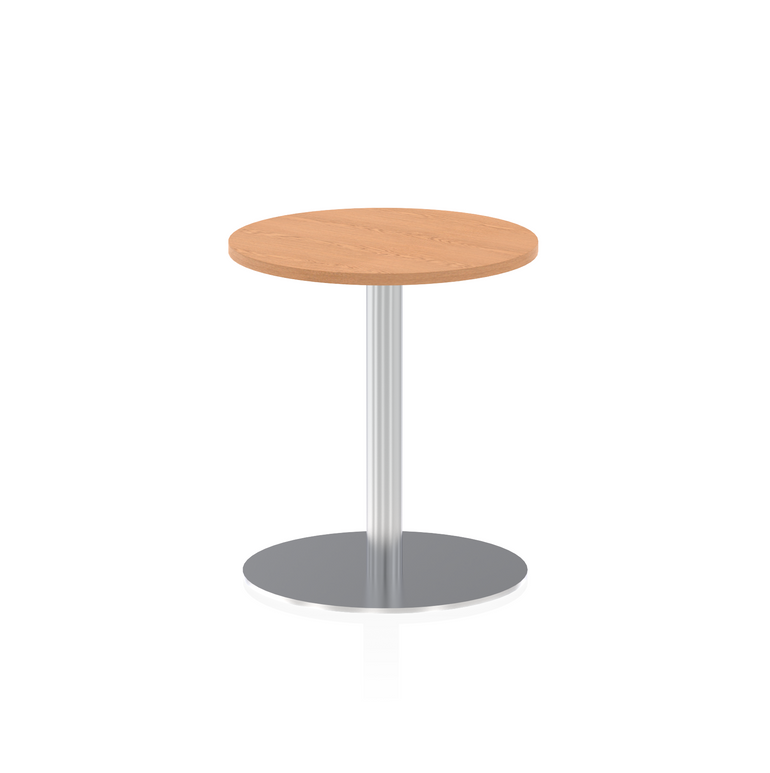Italia Round Poseur Table Silver Leg