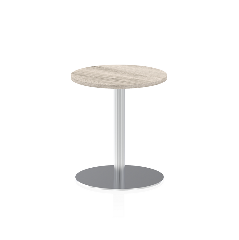 Italia Round Poseur Table Silver Leg