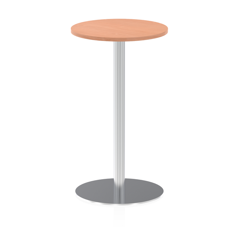 Italia Round Poseur Table Silver Leg