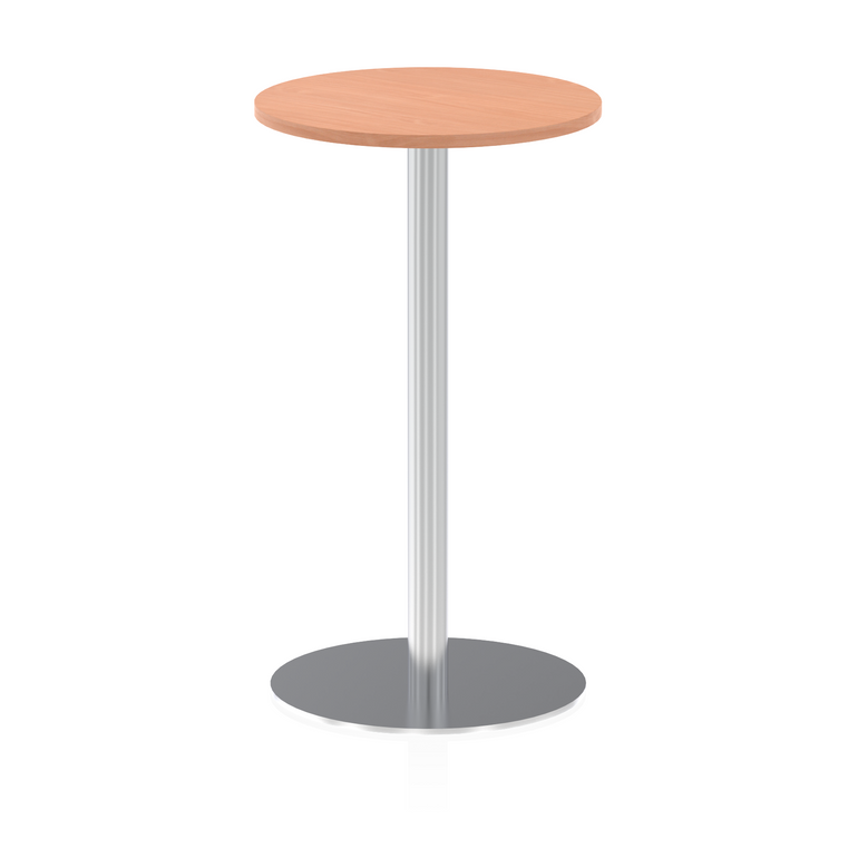 Italia Round Poseur Table Silver Leg