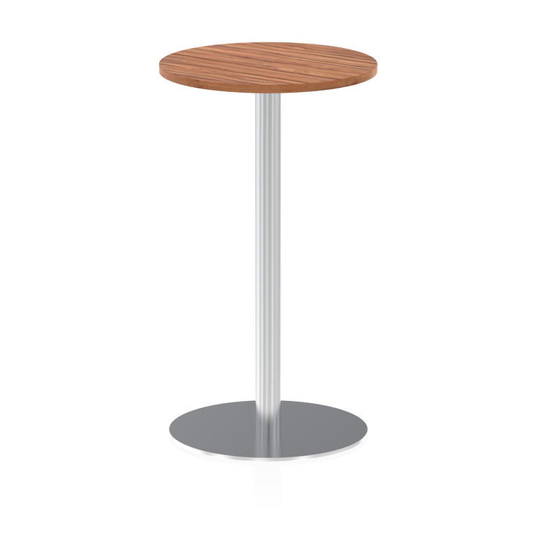 Italia Round Poseur Table Silver Leg