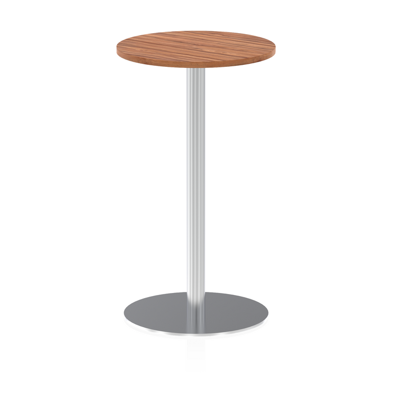 Italia Round Poseur Table Silver Leg