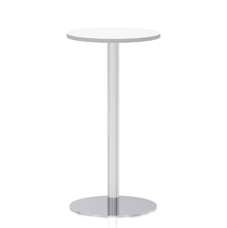 Italia Round Poseur Table Silver Leg