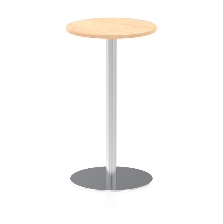 Italia Round Poseur Table Silver Leg
