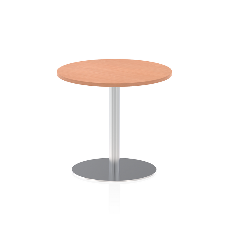 Italia Round Poseur Table Silver Leg