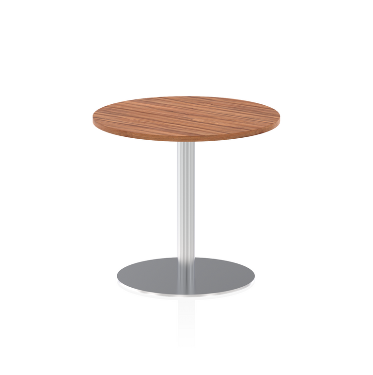 Italia Round Poseur Table Silver Leg