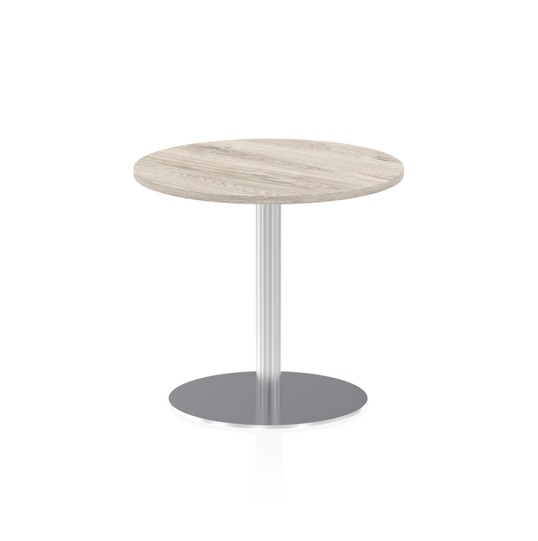 Italia Round Poseur Table Silver Leg