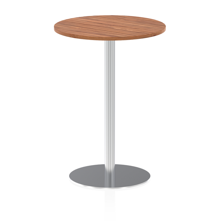 Italia Round Poseur Table Silver Leg