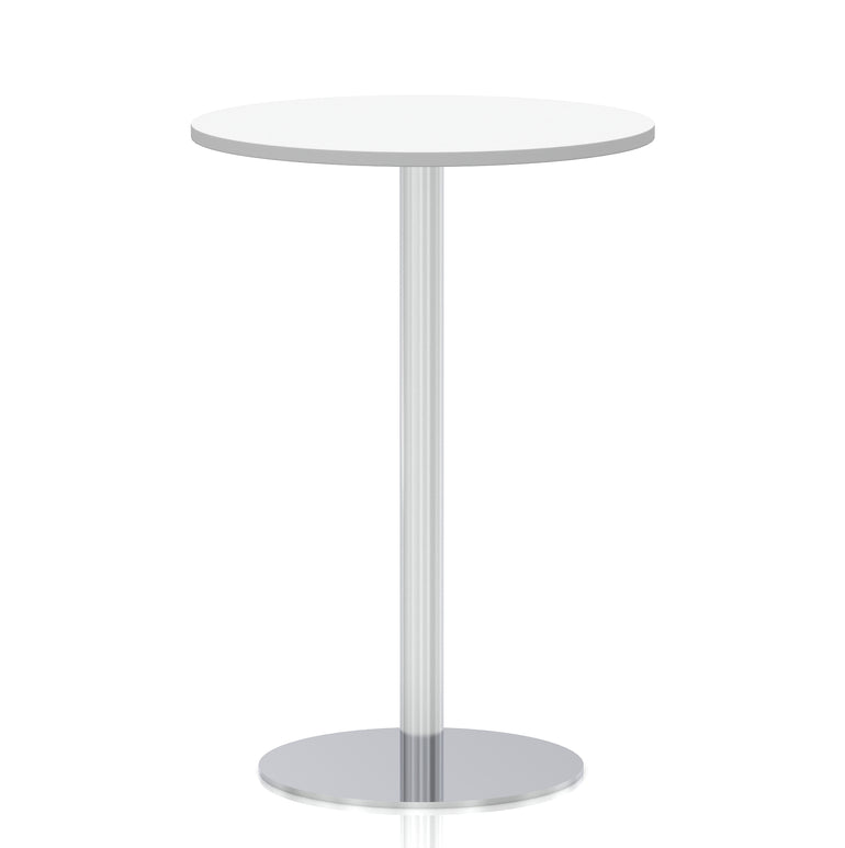 Italia Round Poseur Table Silver Leg