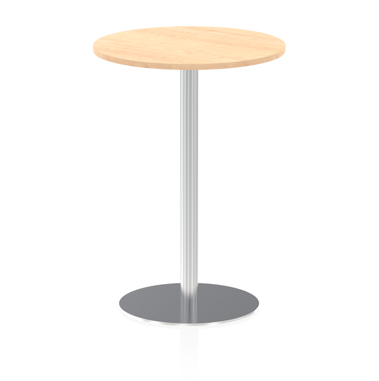Italia Round Poseur Table Silver Leg