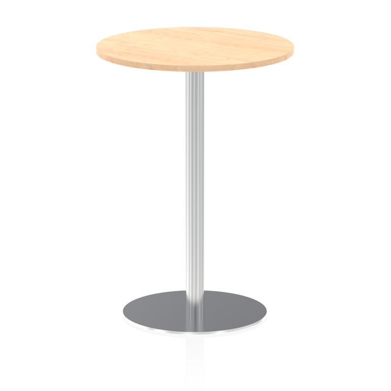 Italia Round Poseur Table Silver Leg