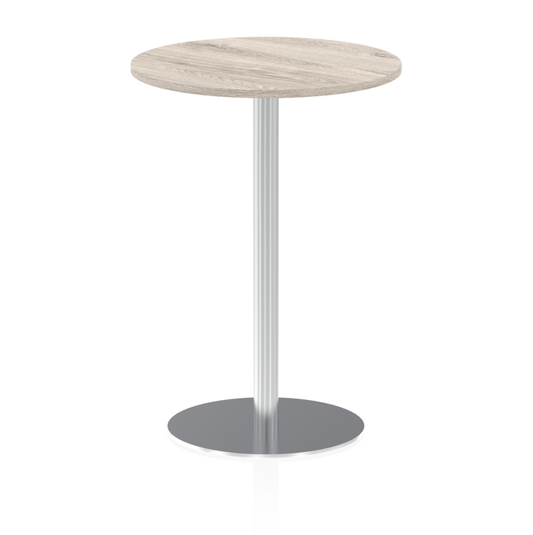 Italia Round Poseur Table Silver Leg