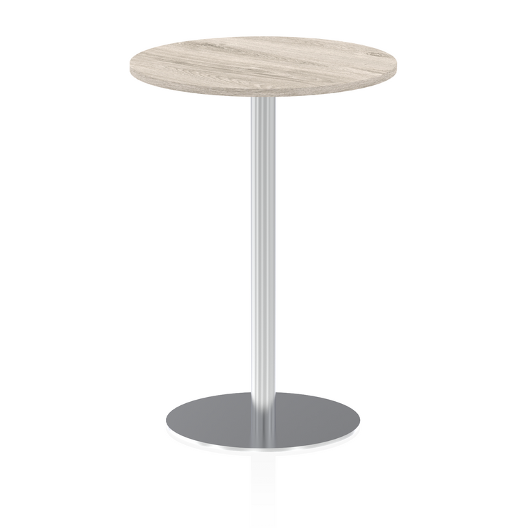 Italia Round Poseur Table Silver Leg