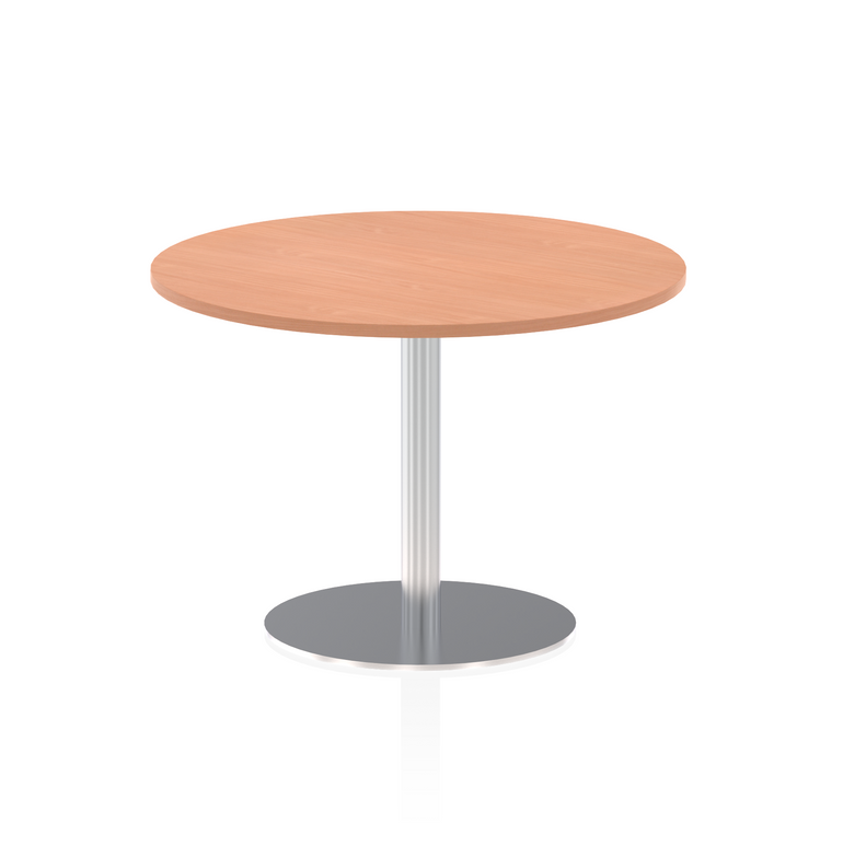 Italia Round Poseur Table Silver Leg