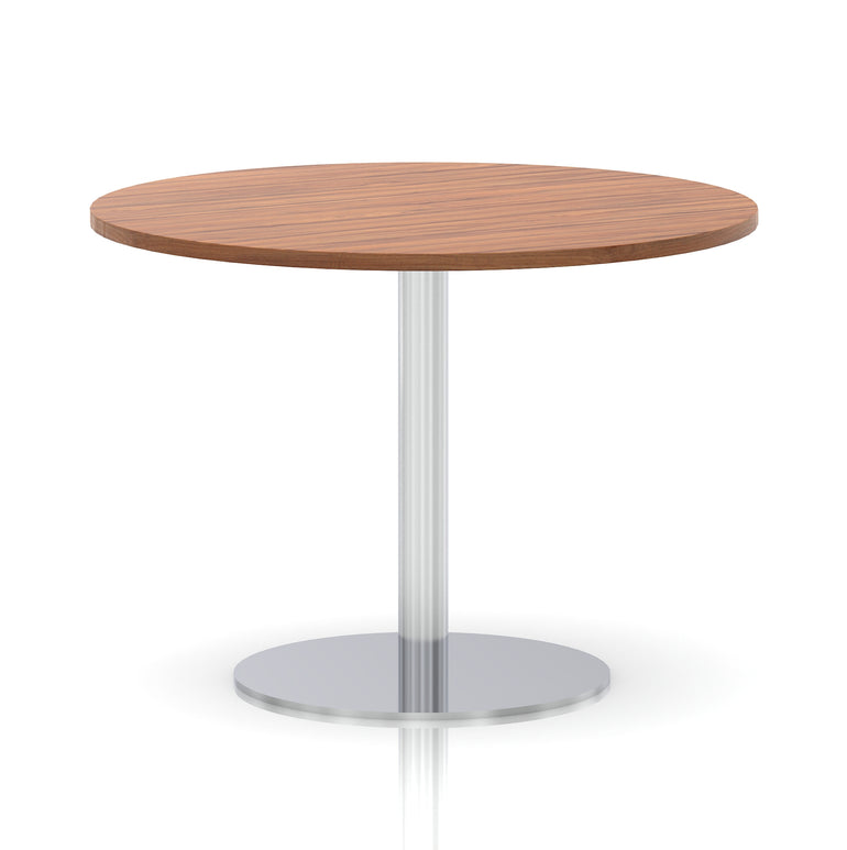 Italia Round Poseur Table Silver Leg