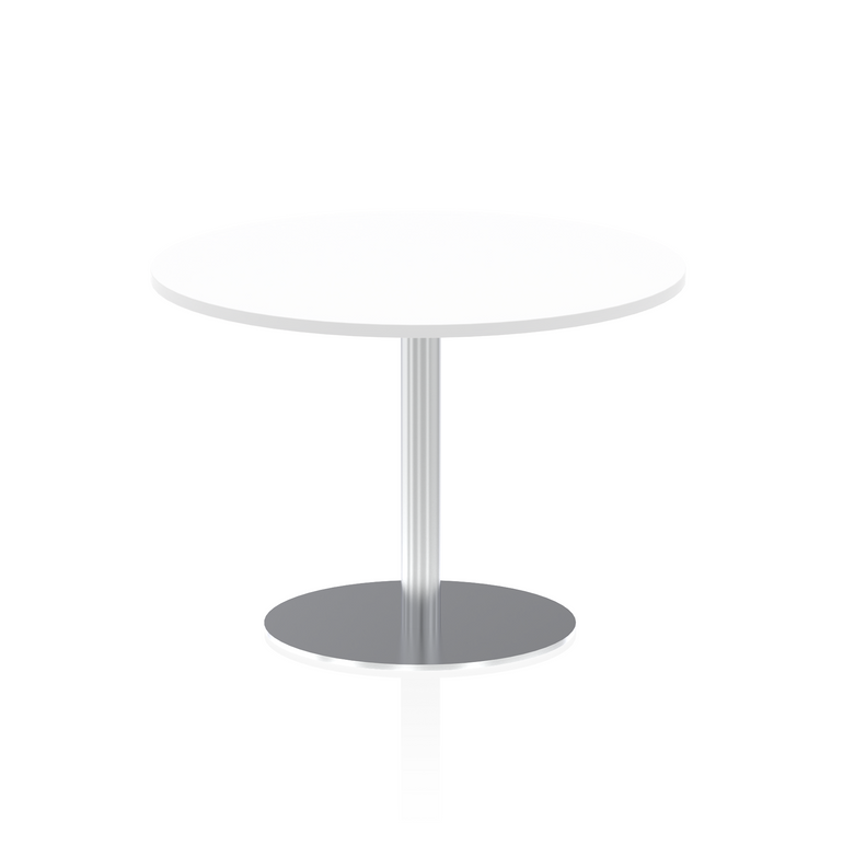 Italia Round Poseur Table Silver Leg