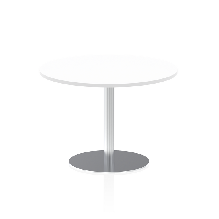 Italia Round Poseur Table Silver Leg