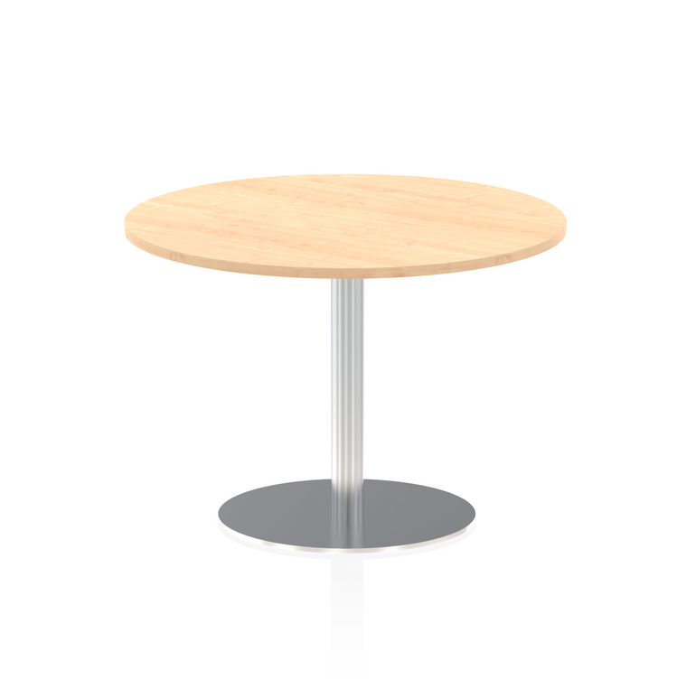 Italia Round Poseur Table Silver Leg