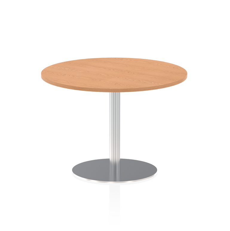 Italia Round Poseur Table Silver Leg