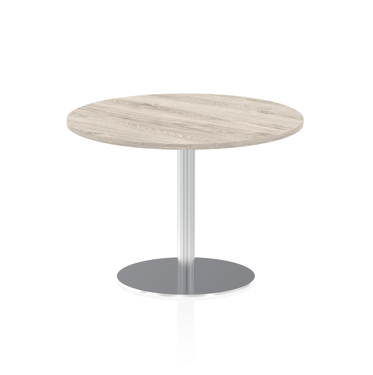 Italia Round Poseur Table Silver Leg