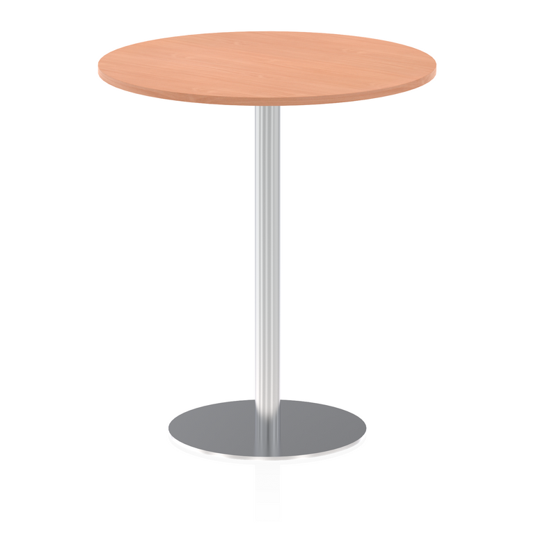 Italia Round Poseur Table Silver Leg