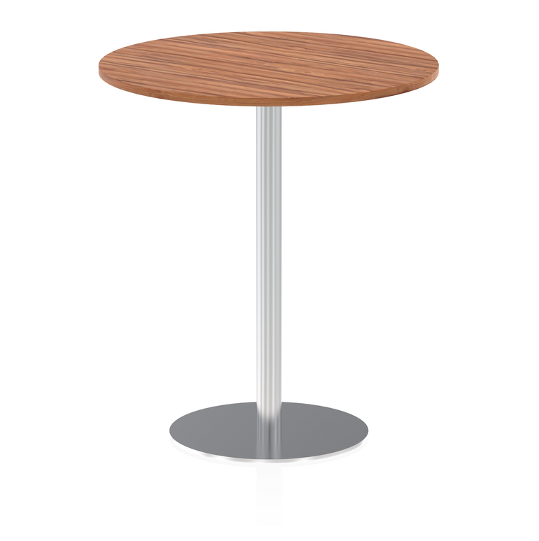 Italia Round Poseur Table Silver Leg