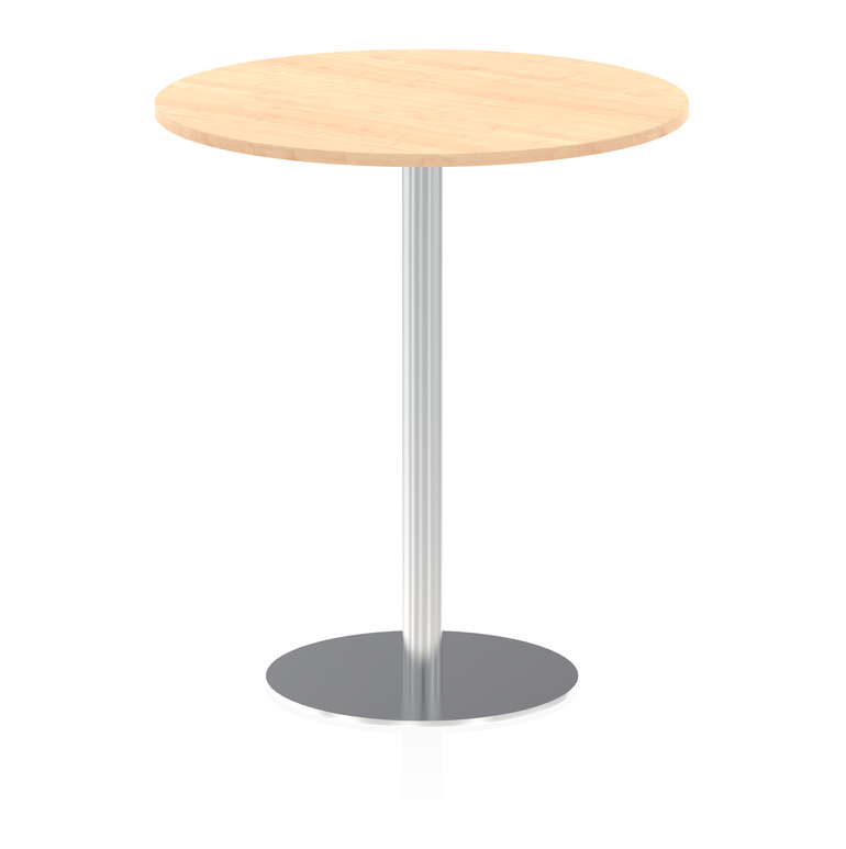 Italia Round Poseur Table Silver Leg