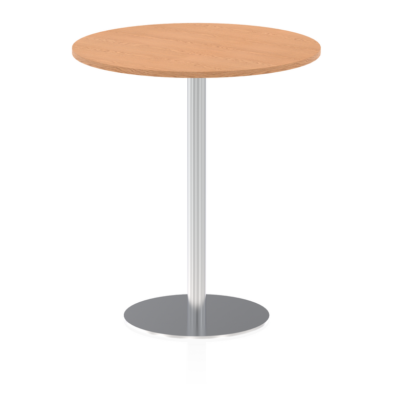 Italia Round Poseur Table Silver Leg
