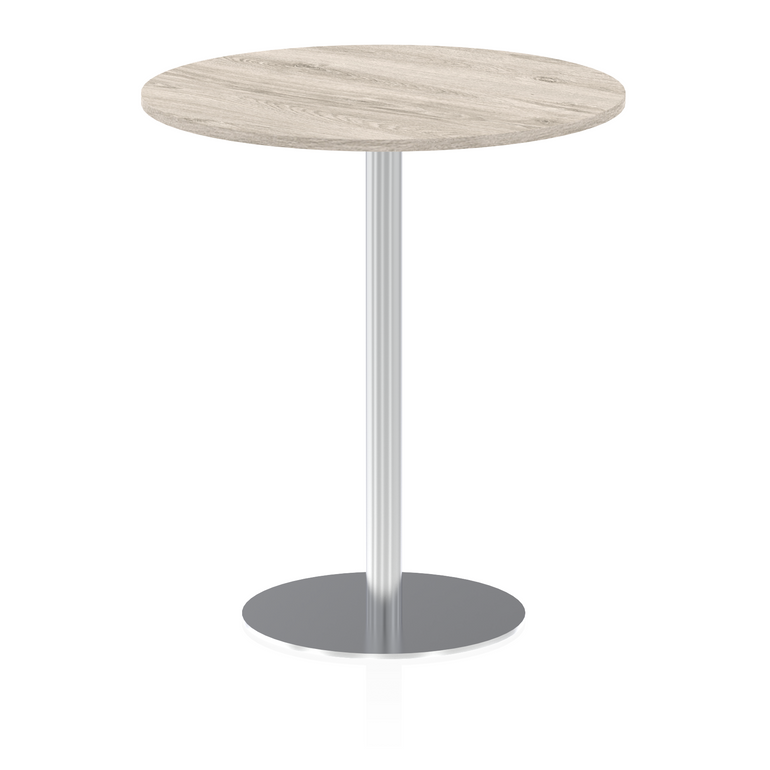 Italia Round Poseur Table Silver Leg