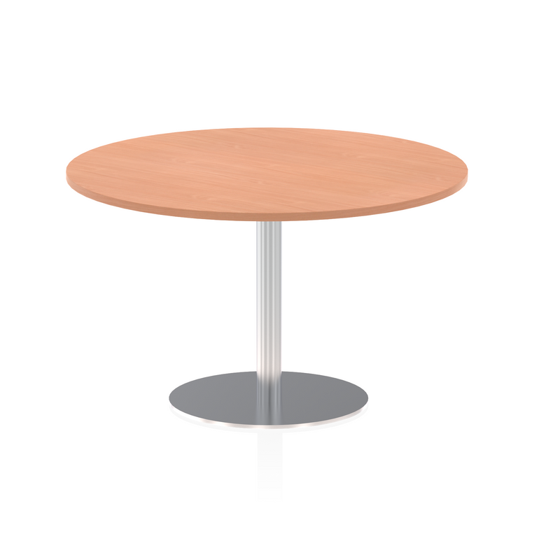 Italia Round Poseur Table Silver Leg