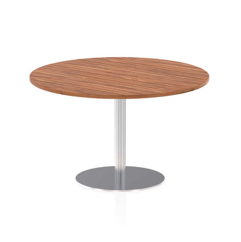 Italia Round Poseur Table Silver Leg