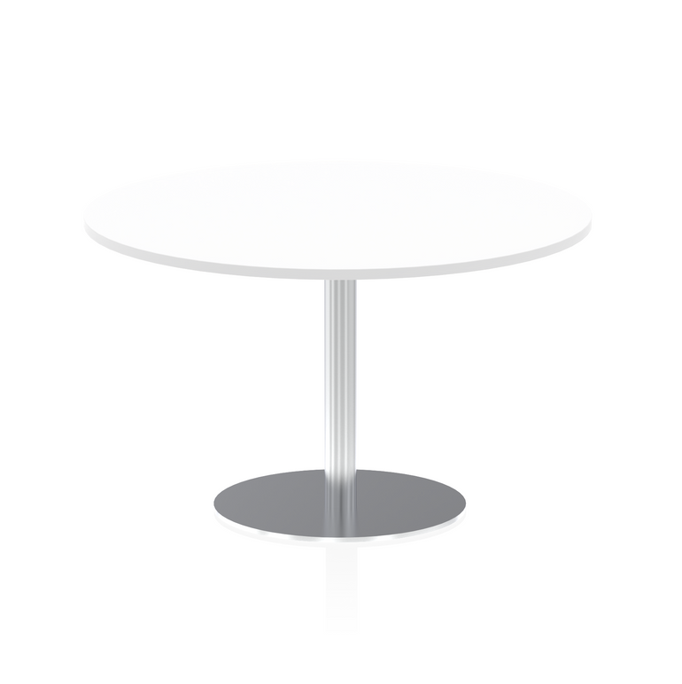 Italia Round Poseur Table Silver Leg
