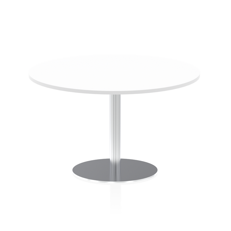 Italia Round Poseur Table Silver Leg