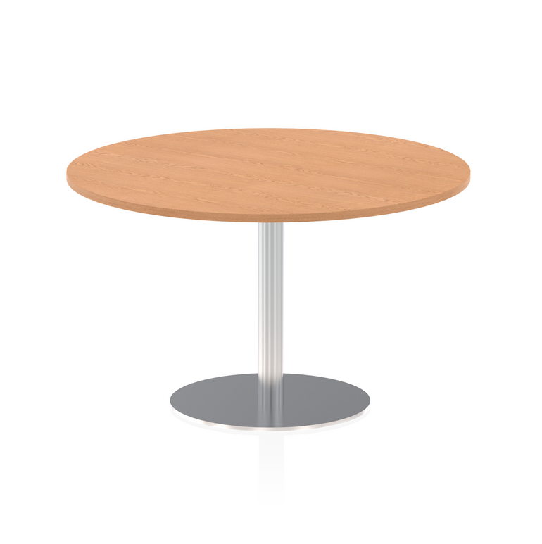 Italia Round Poseur Table Silver Leg