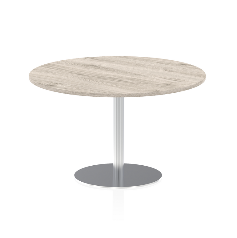 Italia Round Poseur Table Silver Leg