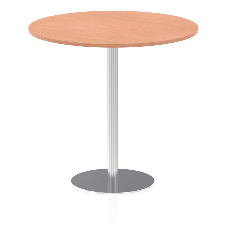 Italia Round Poseur Table Silver Leg