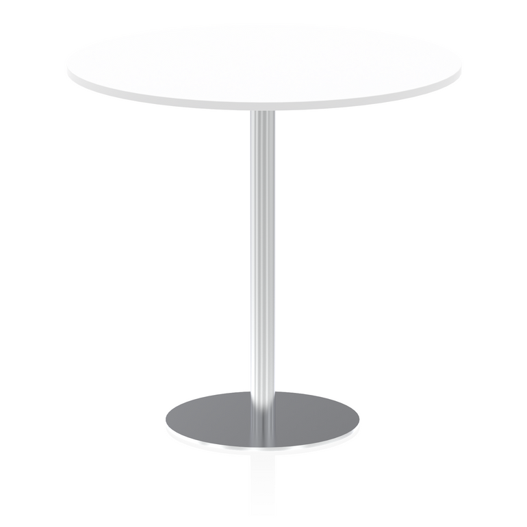 Italia Round Poseur Table Silver Leg